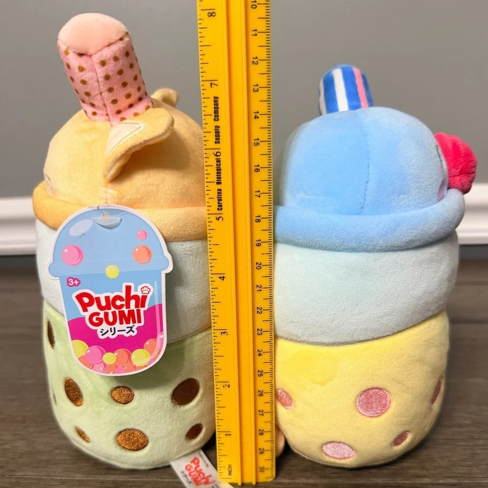 Kawaii Puchi Gumi Boba Tea Plush Cat & Bird Plush‎ Set